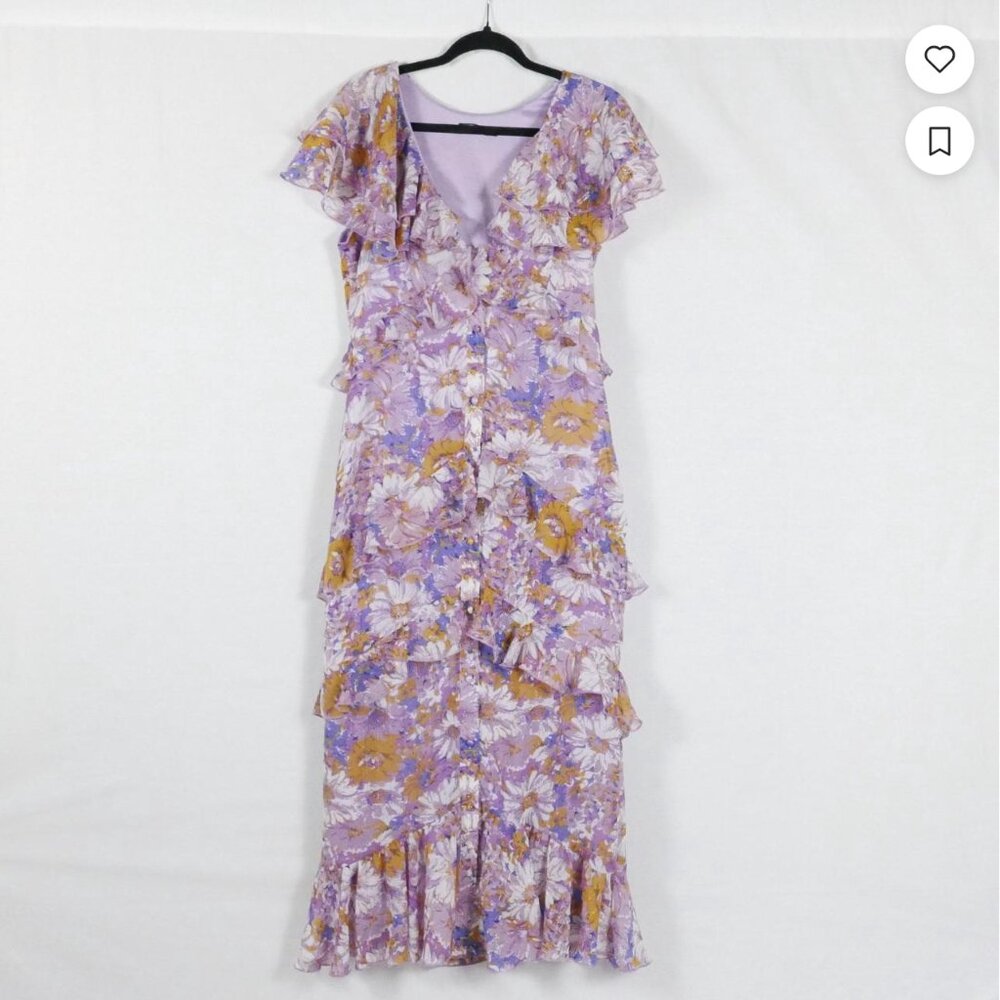 Nasty Gal Floral Tiered Ruffle Maxi Dress